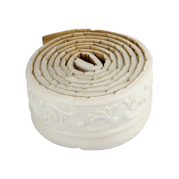 1 Roll Peel Stick Foam Molding Trim Self Adhesive, Crown Molding Wallpaper Border Flexible, 3D Wall Edging Lines Foam Baseboard Wall Base Moulding Trim for Home Hotel DIY Decoration 3.1 x 8.6"