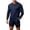 New-Dark Blue, variant on PNTUTB Sports Set for Men Athletic Wear Set Round-Neck Long-Sleeve Quick-Dry T-Shirt and Double-Layer Shorts High-Stretch Set for Running Training