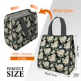 thumbnail image 3 of Pioneer Flower Floral Print Pattern Insulated Lunch Bag for Women & Adults,Large Portable Soft Cooler Lunch Bag,Thermal Food Storage Tote with Pearl Cotton,8.66L,8.75x5.75x9.5 Inch, 3 of 6