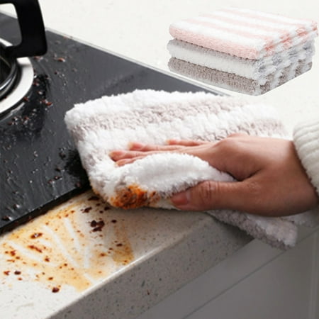 

Flash Deal Usloyux 3-Pack Coral Fleece Dish Towels Extra Thick & Absorbent Kitchen Cleaning Cloths Lint-Free Scratch-Free For Dishes Glasses Car & Home Use