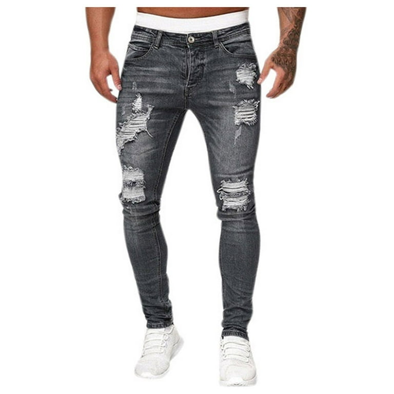 kpoplk Men's Stretch Jeans,Men's Jeans Work Cargo Pants Outdoor Loose Big Tall with Drawstring(Grey,3XL) - Walmart.com