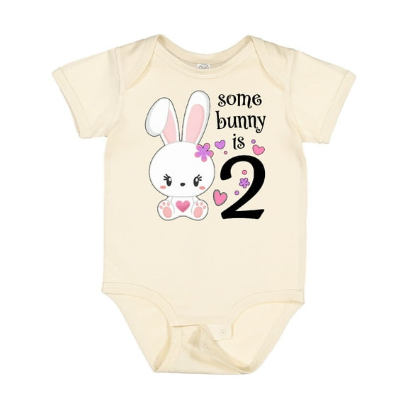 Inktastic Somebunny is Two-second Birthday Bunny Boys or Girls Baby Bodysuit