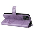thumbnail image 5 of SaniMore for iPhone 14 Magnetic Flip Wallet Case, [RFID Blocking] Card Holder PU Leather 3D Butterfly Embossing Cover with Kickstand & Wrist Strap Shockproof Protective Shell, Purple, 5 of 7