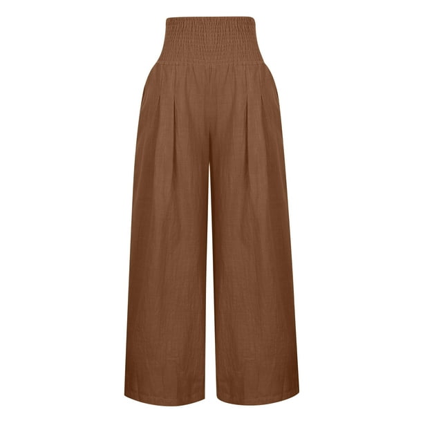 Brown Wide Leg Women Classic Suit Pants Vintage Office Elegant Casual Balck  Trousers Female High Wasit Pants (Color : Brown, Size : XX-Large) :  : Clothing, Shoes & Accessories