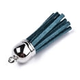 thumbnail image 2 of Suede Tassel Pendant Decorations with CCB Plastic Cord Ends Platinum Steel Blue 35~37x10mm Hole: 1.8mm, 2 of 2