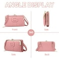 thumbnail image 6 of Egoelife Small Crossbody Bags For Women PU Leather Trendy Shoulder Handbags Large Capacity Zipper Clutch Wallet Phone Purse with Credit Card Slots(Pink), 6 of 8