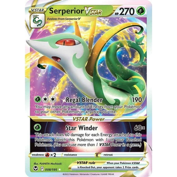 Pokemon Sword & Shield Silver Tempest Ultra Rare Serperior VSTAR #8