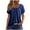 Dark Blue, variant on sovlvnd Women Summer Tops, Fashion Summer Casual Solid Round Neck Short Sleeves Tshirt Blouse Purple