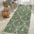 thumbnail image 2 of Hasoo 2' x 6' Runner Rug for Hallway Boho Vintage Rug Non Slip Floral Bedroom Rug, Green, 2 of 5
