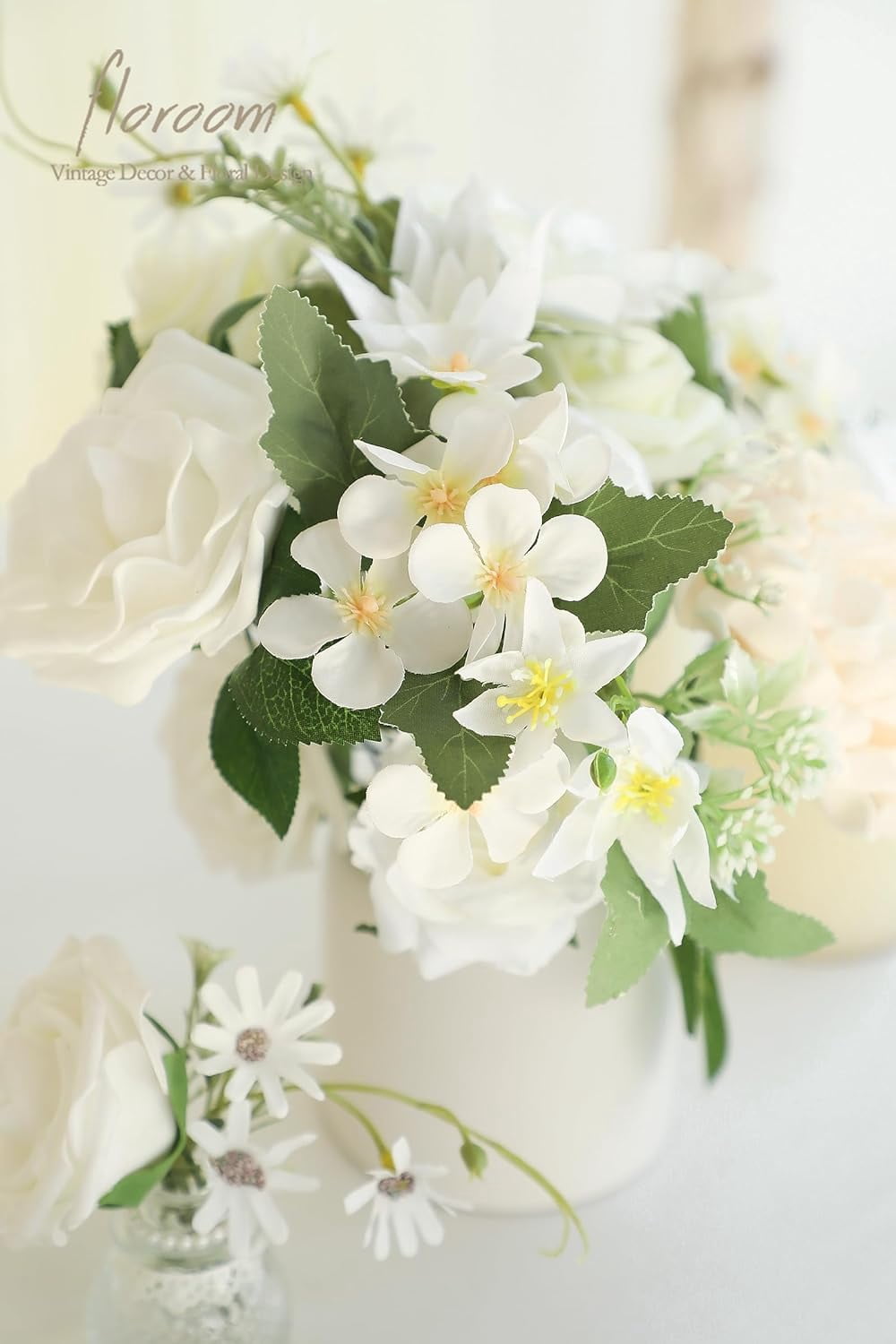 Dusty Rose Cream Artificial Flowers Fake Roses Peonies and Greenery Combo Box Set for DIY Wedding Bouquets Bridal Shower Centerpieces Floral Arrangements Party Tables Home Decorations