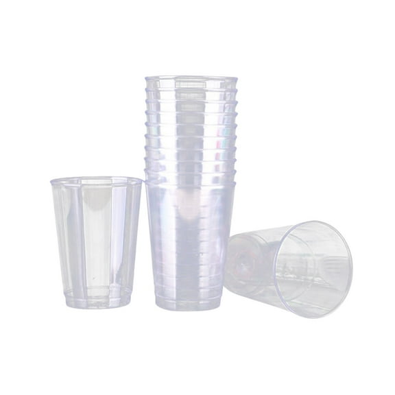 Oecoator 20 Pcs 8OZ 250ML Disposable Transparent Hard Plastic Tasting Cups Thicken Drinking Cups Tumblers for Wedding Party