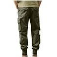 thumbnail image 4 of BXINGOHAI Cotton Cargo Pants For Men Big and Tall Hiking Pants Heavyweight Loose Fit Work Pant Breathable Elastic Waistband Pants Solid Sport Long Pants With 8 Pocket Army Green Army Green,XXXXL, 4 of 4