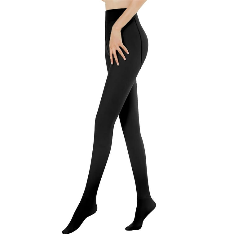 Fleece Lined Tights for Women - Fake Translucent Warm Pantyhose Leggings  Sheer Thick Tights for Winter