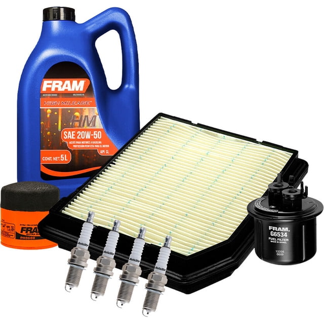 Kit De Afinación Con Aceite Mineral 20W50, Bujías Cobre, Filtro De Aire, Filtro De Aceite Y Filtro De Combustible 8 Piezas Compatible con Honda Civic L4 1.6L DE 1988 A 1991