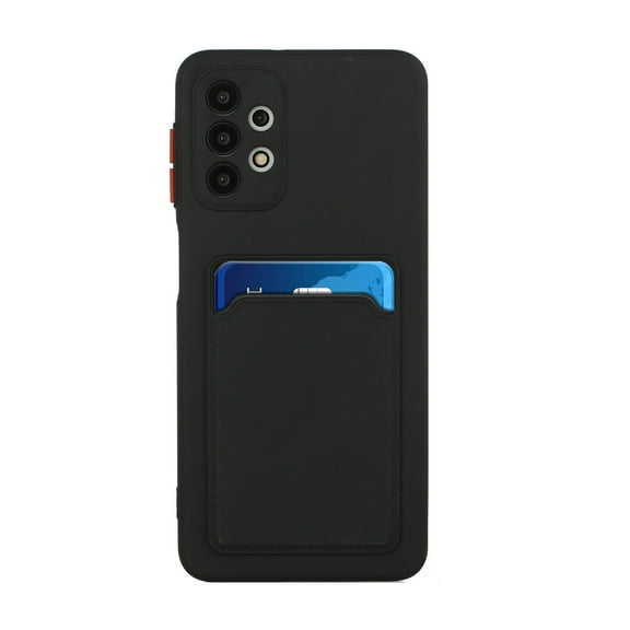 Galaxy A32 5G Case, Slim Soft Fit Shockproof Protection Case Dropproof Non-Slip Silicone Case with Card Slots Soft TPU Bumper Phone Wallet Case for Samsung Galaxy A32 5G,Black
