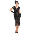 thumbnail image 3 of PrettyGuide Women's Great Gatsby Dress 1920s Vintage Beaded Fringe Flapper Dress with Sleeve Cocktail Party, Small, 3 of 8