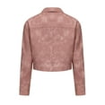 thumbnail image 4 of Top Style Trends for Women!ChaoHeng Ladies Jackets Lightweight Petite Tops Button 2024 Clearance,Womens Solid Color Short Thin Leather Jacket Long Sleeved Casual Jacket(Pink,S), 4 of 7