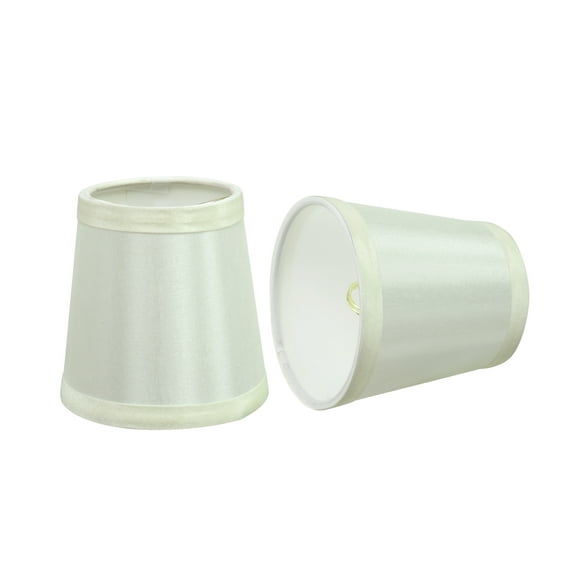 Aspen Creative 32712-2 Small Hardback Empire Shape Chandelier Clip-On Lamp Shade Set (2 Pack), Transitional Design in Off White, 4" bottom width (3" x 4" x 4" )