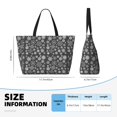 thumbnail image 5 of KLL simple white Snowflake Print Large Beach Tote Bag Women Waterproof Sandproof Zipper Beach Tote Bag for Pool Gym Grocery Travel with Wet Pocket, 5 of 7