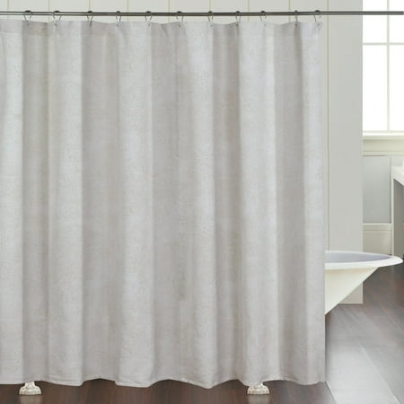 Dainty Home Shelley Heavy Floral Jacquard Shower Curtain, Textured Polyester Fabric, 72 x 72 Inches