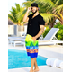 thumbnail image 4 of Short Playa y Alberca Hombre Estampado Traje Baño con Forro, 4 of 5