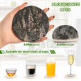 thumbnail image 2 of Yayeee 6 PCS Drink Coasters with Holder Set Woven Absorbent Round Tabletop Hot Pad, Dark Flowers Pattern, 2 of 7