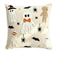 thumbnail image 2 of PoyoKee Throw Pillow Covers 20x20, Halloween Embroidered Linen Outdoor Pillow Covers, Soft Pillowcase for Sofa Bed, Halloween Decorations Fall Decor, 2 of 7