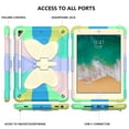 thumbnail image 4 of Children-Friendly Case for iPad 9.7" 6th Gen 2018, iPad Pro 9.7" Cover with Pencil Holder, Allytech Rugged Hard PC + TPU Kidsproof Hybrid Protection Pen Slot Case for iPad 6 2018, Colorful Green+Beige, 4 of 7