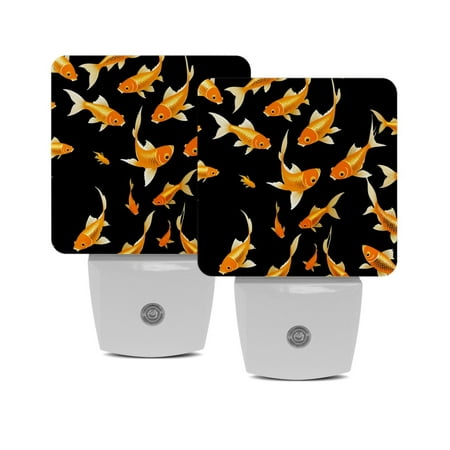 

Night Lights Plug Into Wall [2 Pack] Night Light for Kids LED Nightlight with Dusk to Dawn Sensor for Bathroom Decor Children Room Golden Animal Koi