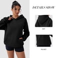thumbnail image 5 of OQQ Women's Hooded Pullover Sweatshirt - Long Sleeve - Fashionable Fall/Winter Top with Front Pockets Design, 5 of 7