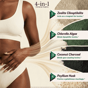 SORBOLIT Colon Cleanse Formula + Debloat - Zeolite Detox, Chlorella, Activated Charcoal & Psyllium Husk Fiber for Gut Health, Gut Cleanse, Colon Detox & Digestive Balance – 120 Vegan Capsules