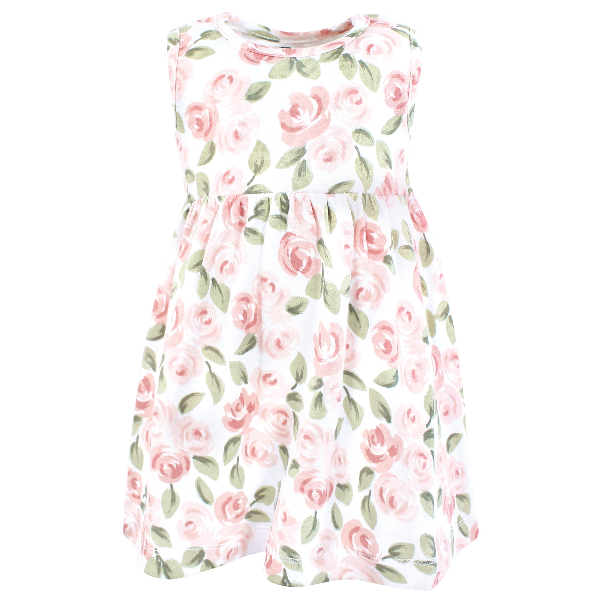 Hudson Baby Infant and Toddler Girls Cotton Dress and Cardigan Set, Blush Pink Floral, 18-24 Months