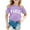 1#Purple, variant on Kiijoy Girls T Shirt Paris Print Short Sleeve T-Shirt Casual Sports Tshirt, Sizes 3-4