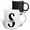 Multicolor, variant on 3drose, Bold Script Monogram S - Schmidt, 11oz Two-tone Green Mug