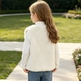 thumbnail image 5 of Lutiedan Girls Faux Furs Vest Kids Sleeveless Button Down Fluffy Coat Fleece Warm Layering Winter Waistcoat 18M-13Y,White, 5 of 7