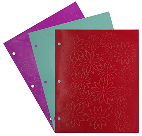 Emraw Laminated Fashion Dots & Stripes 2 Pocket File Portfolio Folder â€“ Used f 
