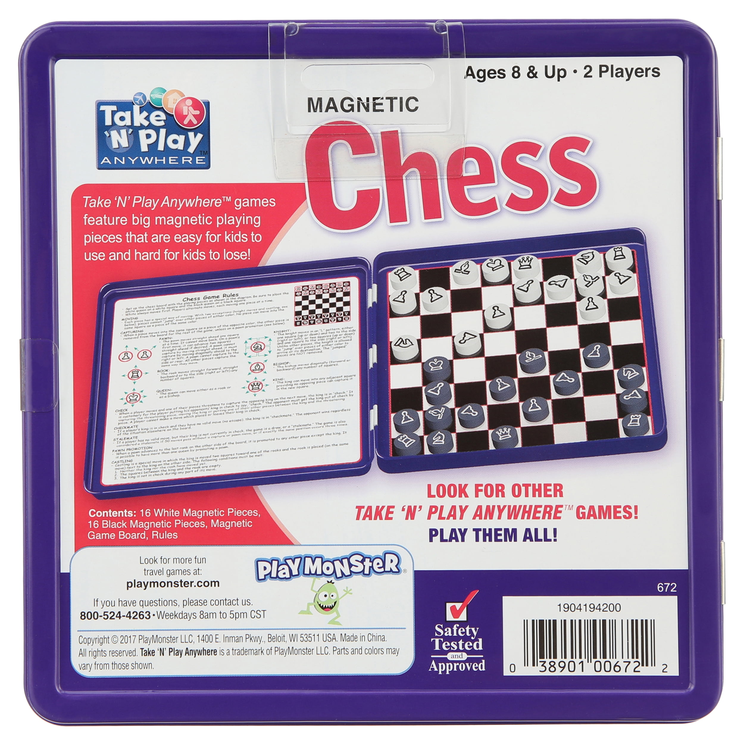 Chess - Magnetic - Game Tin - Play/Store In Tin - Play Anywhere Anytime  Games