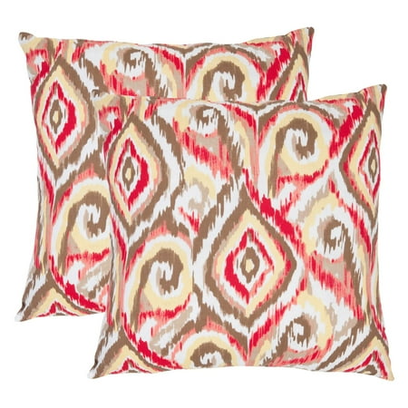 Safavieh Joyce Brown/White Decorative Pillows - Set of 2