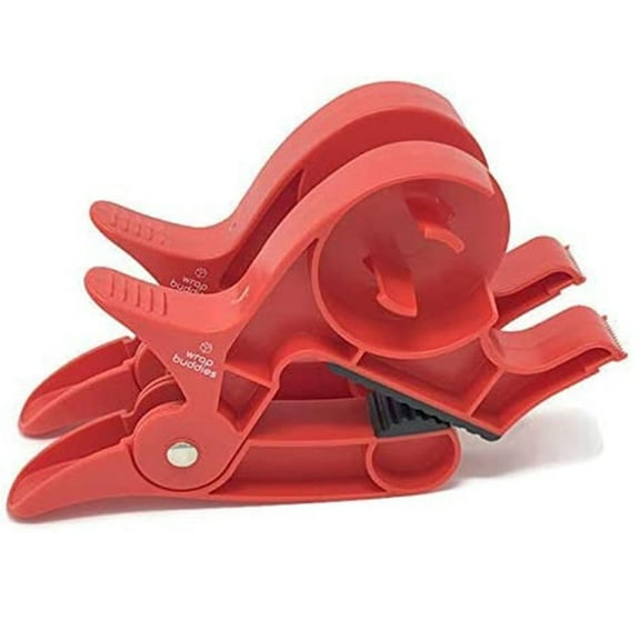 2PCS New Tabletop Wrap Portable Gift Wrapping Tool Paper Roll Holder Clip Tape Dispenser Wrap Clips RED