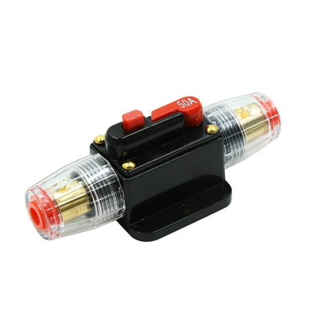 Circuit Breaker Padlock Attachment - 50A DC 12V/24V Auto Car Stereo Audio Circuit Breaker Reset Inline Fuse Holder