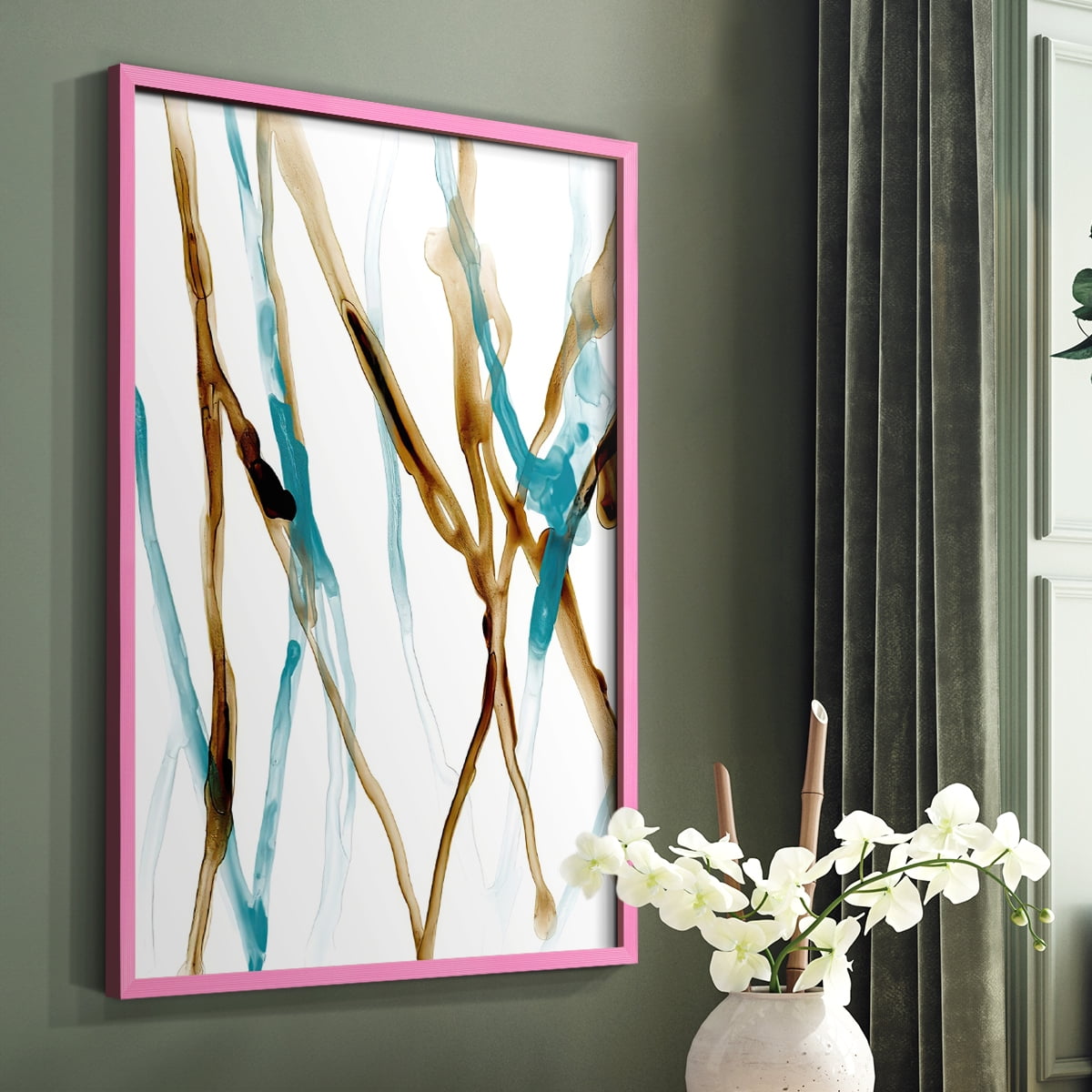 Runnel XVII in Pink Solid Wood 11 x 14 Framed Print