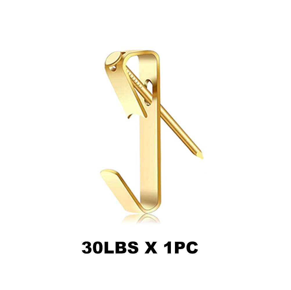 1Pack Picture Hangers,Picture Hanging Kit with Nails Picture Hooks Gold