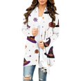 thumbnail image 2 of Women's Halloween Print Knitting Cardigan Long Sleeve Open Front Knitted Sweater Outwear Coat Tops, 2 of 6