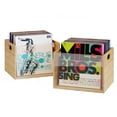 thumbnail image 1 of Caja de almacenamiento de vinilo acrílico y bambú,Multicolor, 1 of 4