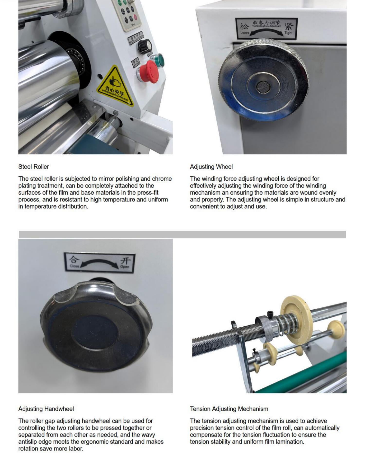 Steel Roller Thermal Laminator Film Hot Roller Laminating Machine with Conveyor Belt and Winding System