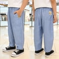 thumbnail image 2 of ZXLBBD Boys Summer Jeans Straight Leg Elastic Waist Loose Fit Denim Pants for Toddler Youth Breathable Trousers Fashion Casual Outdoor,Light Blue,Size 5 Y-6 Y, 2 of 6