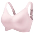 thumbnail image 4 of Alun Mesh Splicing V-Neck Bras for Women Wireless No Underwire Smoothing Seamless Push up Bralette Side Support and Soft Simple Comfortable for Daily Wear Pink M, 4 of 4