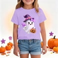 thumbnail image 2 of Girls Halloween Outfit Girls Halloween T Shirt Graphic Tee Tops Kids Casual Short Sleeve Shirt, 2 of 8