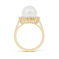 thumbnail image 2 of Angara South Sea Cultured Pearl Ring with Floral Halo in 14K Yellow Gold for Women | June Birthstone Jewelry for Her, 2 of 8