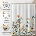 thumbnail image 3 of Bevtee Floral Fabric Shower Curtain, Bathroom Shower Curtain Sets, Colorful Wildflower Flowered Shower Curtain with 12 Hooks , 72” x 72”, 3 of 7